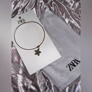 Zara rhinestone gold choker